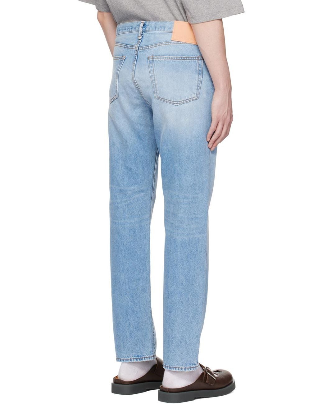 Acne Blue Distressed Regular-Fit Jeans for men