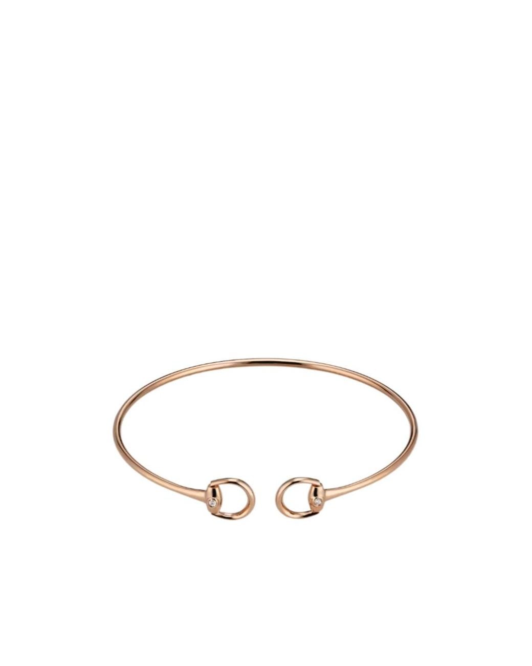 Gucci Metallic Horsebit 18K Diamond Bangle Bracelet