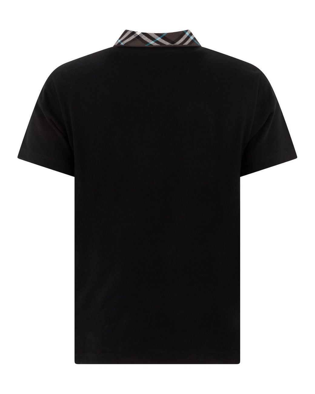 Burberry Black Checked Short Sleeved Polo Shirt for men