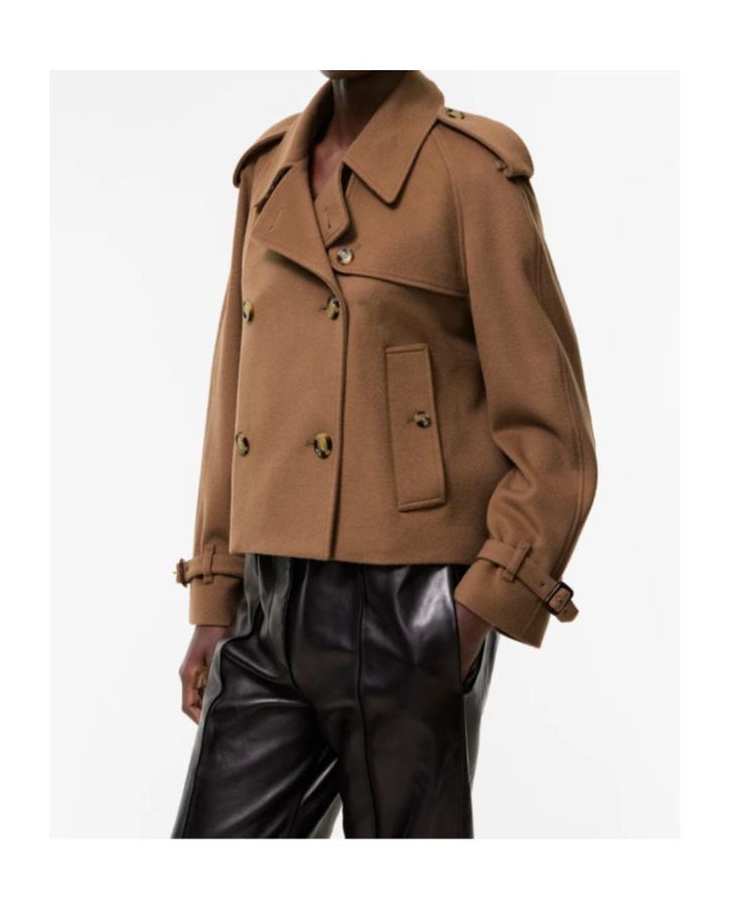 Burberry Brown Mayfair Cropped Cashmere Trench Jacket