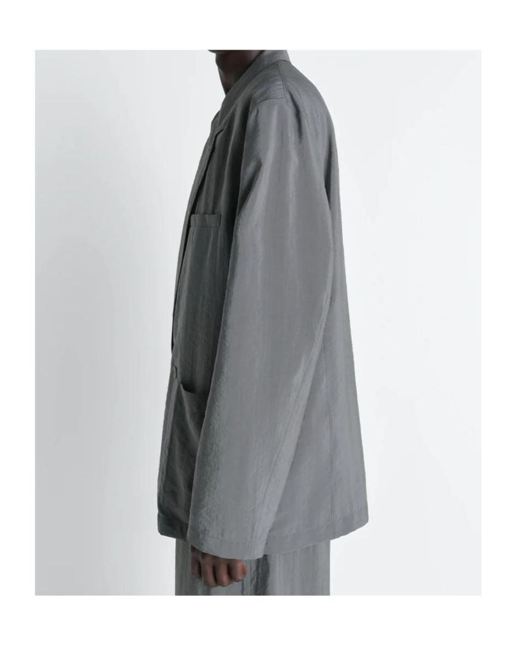 Lemaire Gray Double-Breasted Long-Sleeved Jacket for men