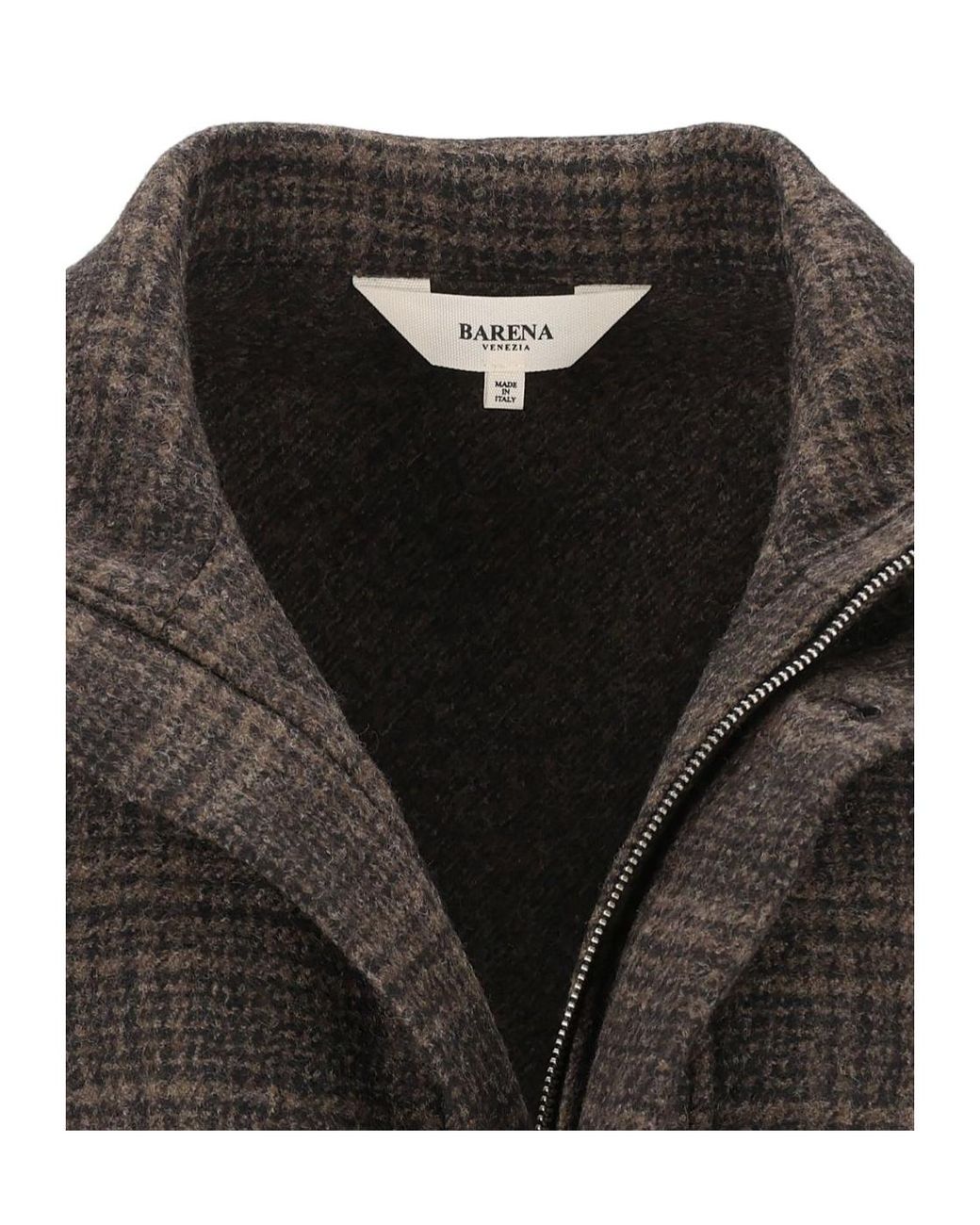 Barena Black Eolo Check Zip Jacket