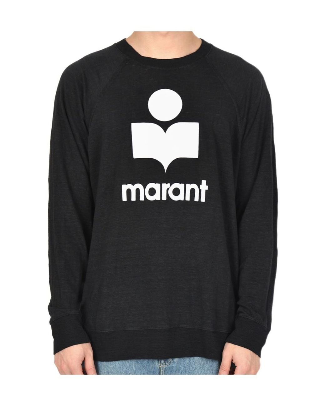 Isabel Marant Black Kieffer Logo Printed T-Shirt for men