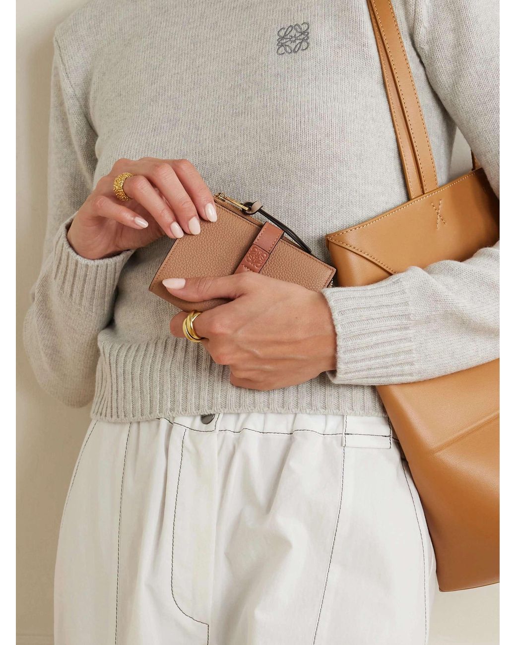 Loewe Brown Compact Zip Wallet