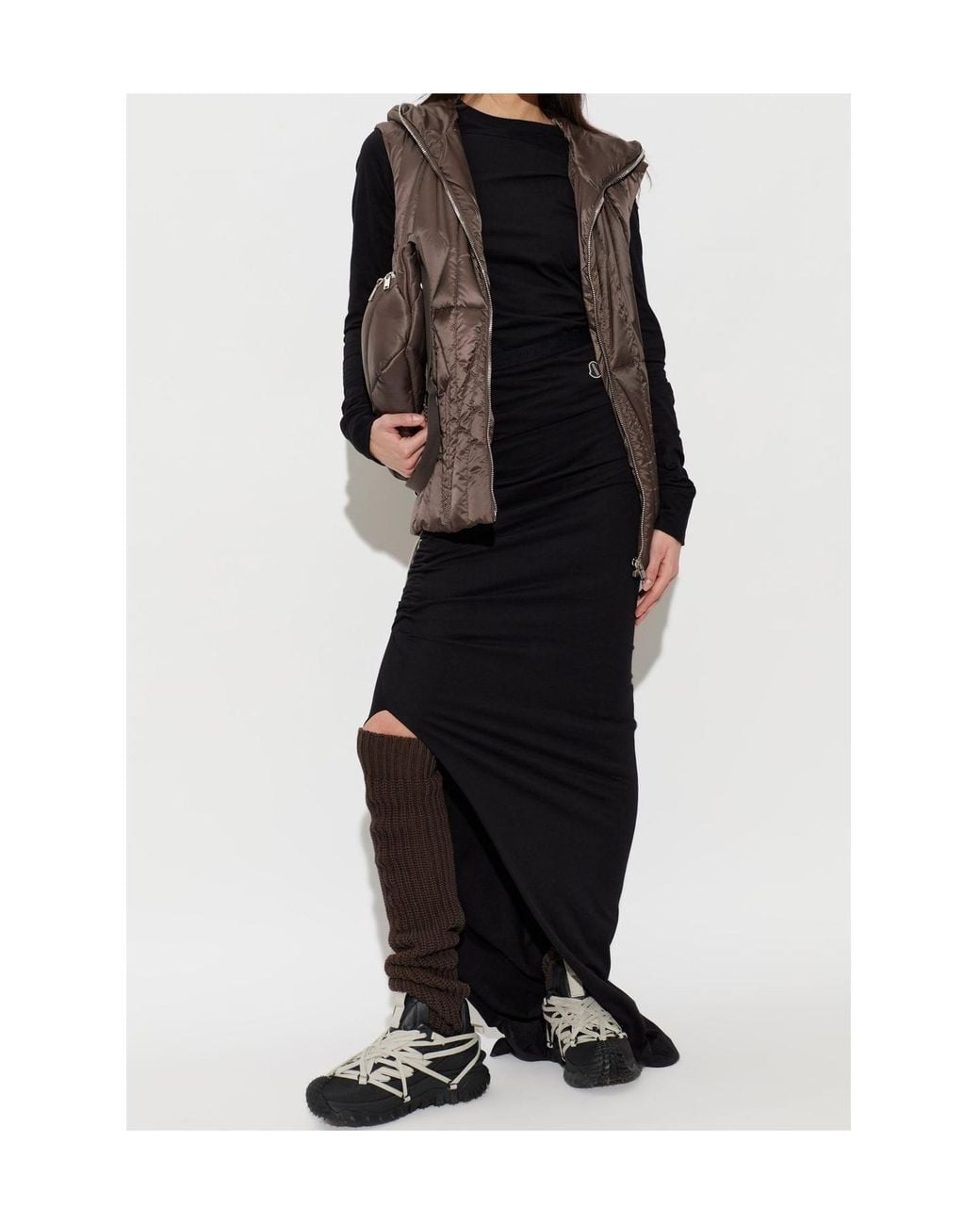 Moncler Brown Hooded Ziplock Vest for men