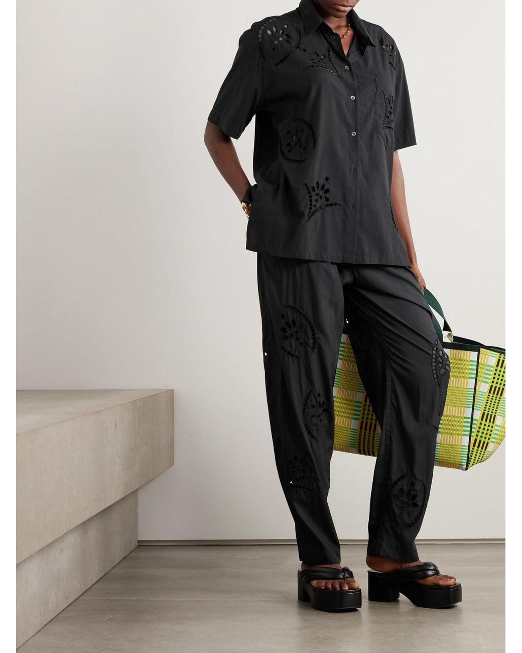 Isabel Marant Black Bilya Broderie-Anglais Shirt