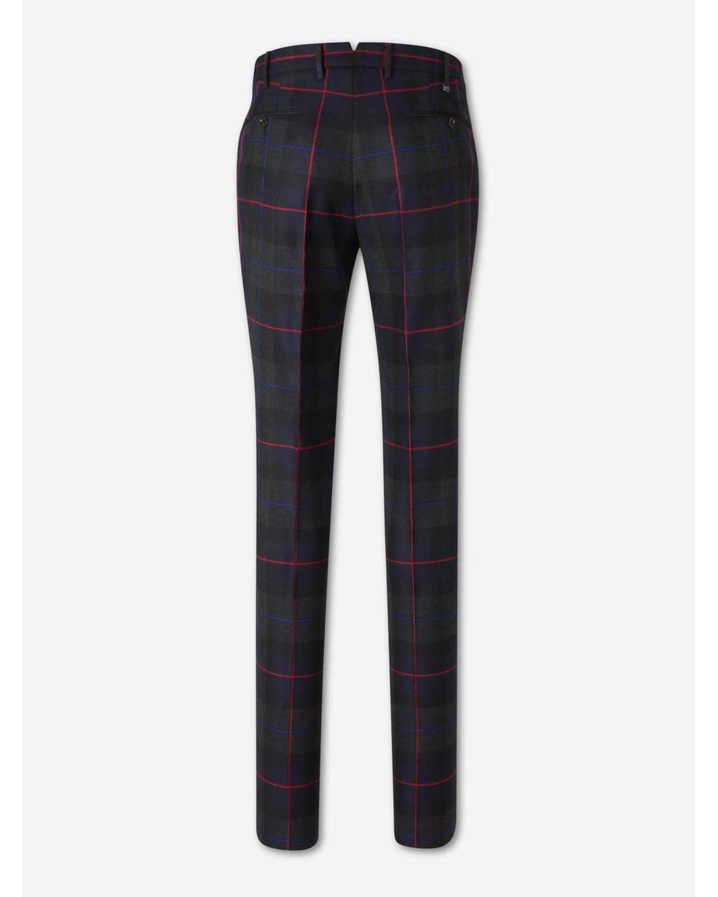 Pt Pantaloni Blue Checked Dress Trousers for men