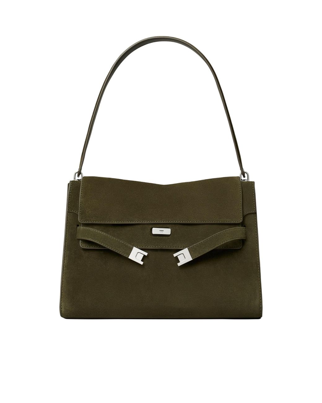 Tory Burch Green Large Lee Radziwill Suede Shoulder Bag