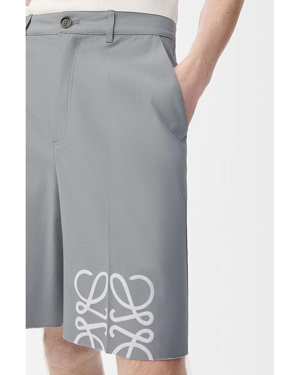 Loewe Gray Anagram Shorts for men