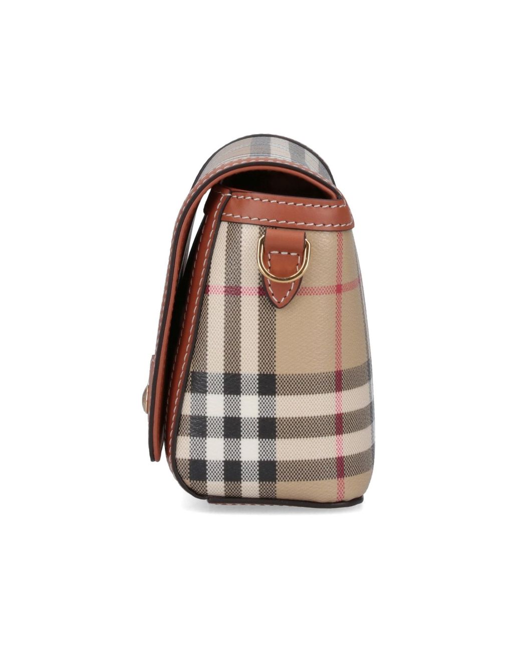 Burberry Brown Checked Foldover-Top Shoulder Bag