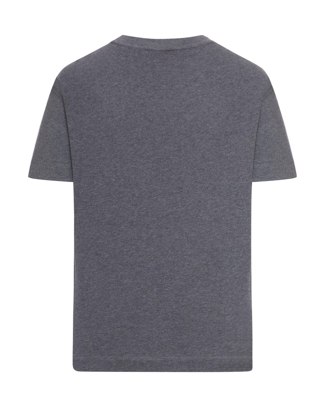 Brunello Cucinelli Gray Crew Neck Cotton T-Shirt With Mobile Application
