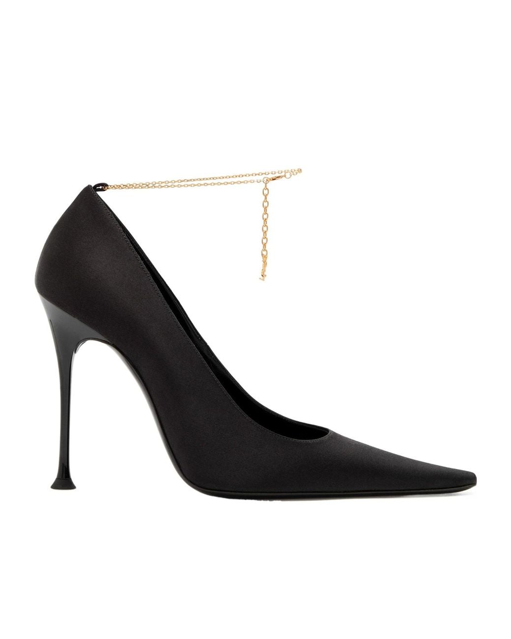 Saint Laurent Black Satin Pumps