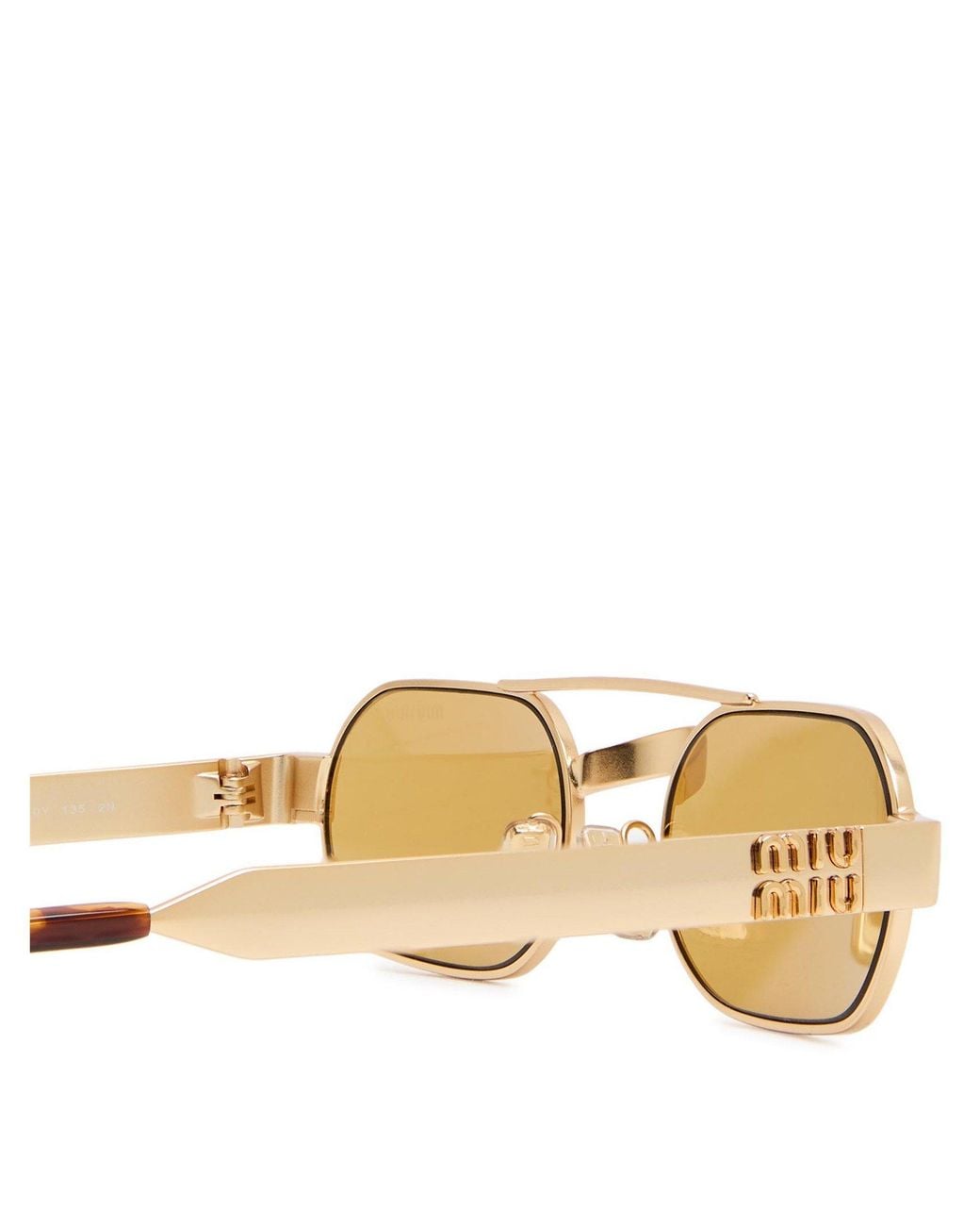 Miu Miu Metallic Thin-Frame Small Oval Sunglasses