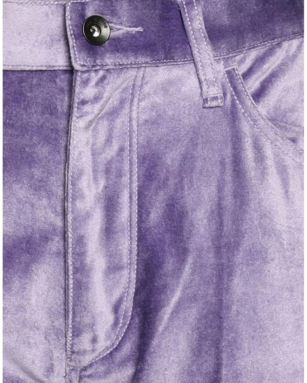 Rag & Bone Purple Solid-Colored Velvet Trousers