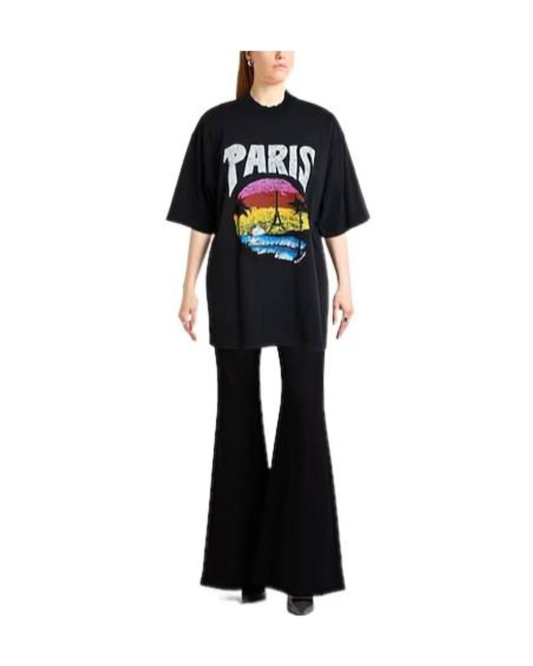 Balenciaga Black Printed Shortsleeve Tshirt