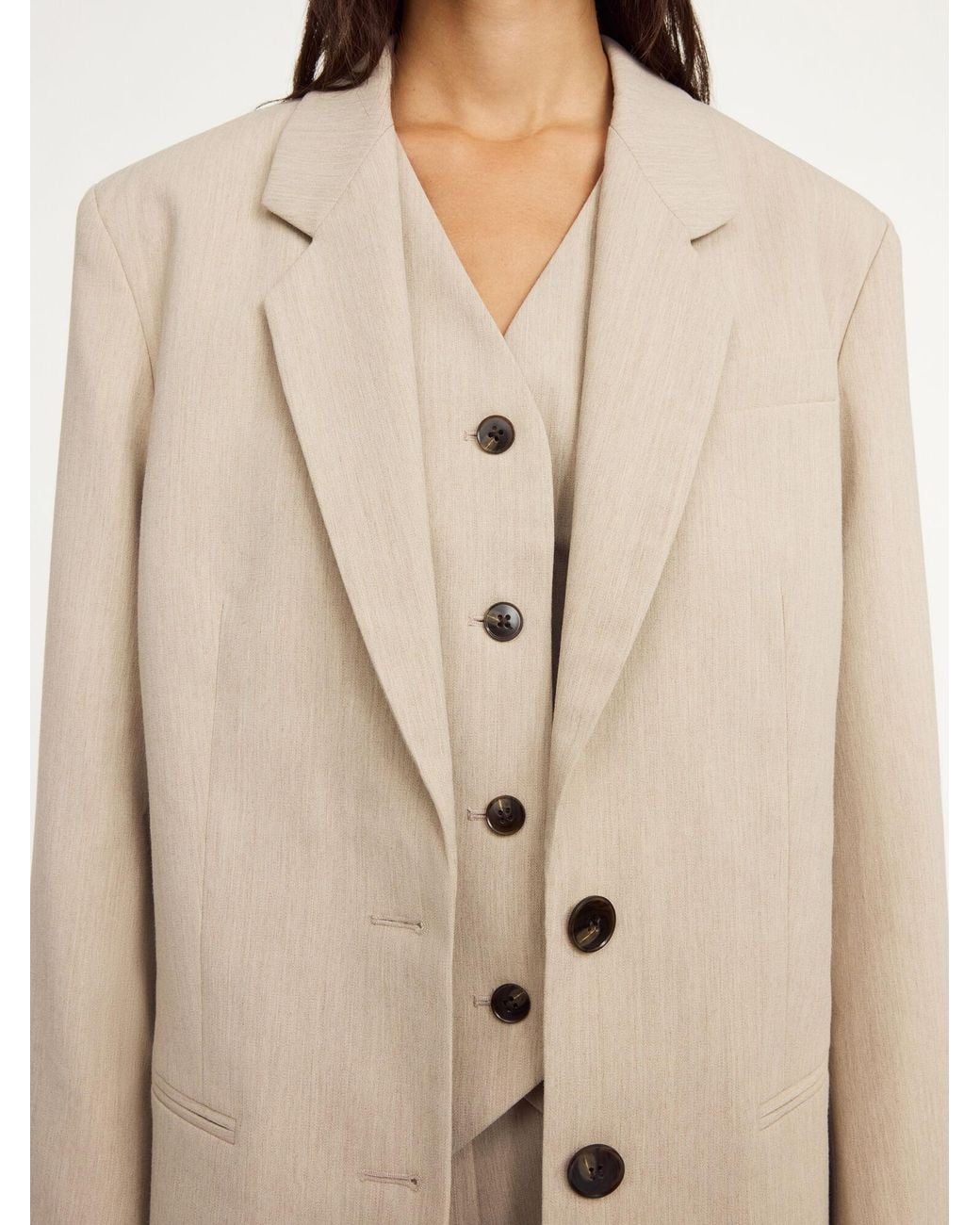 By Malene Birger Natural Tailored Blazer Jacket