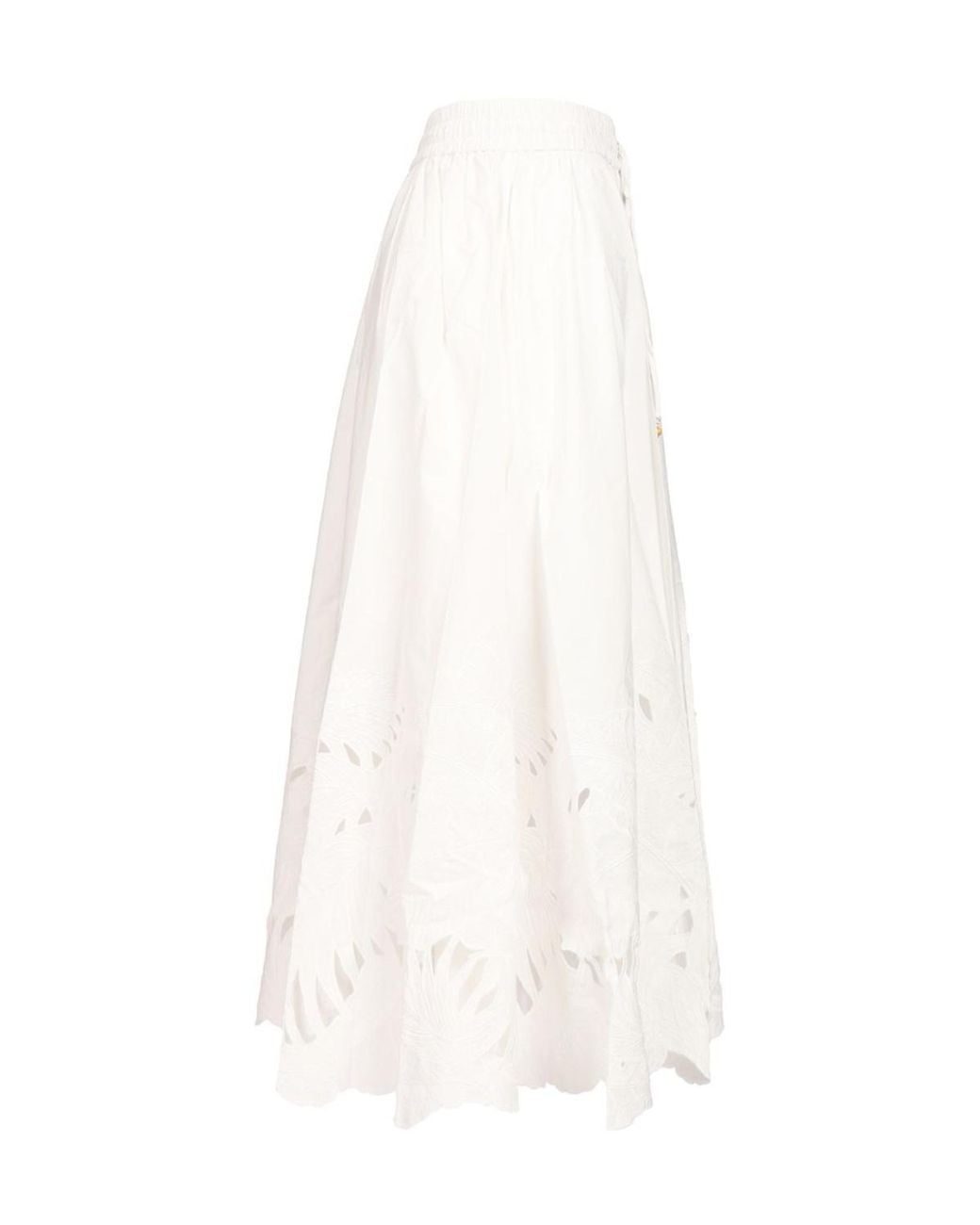 Zimmermann White Mahon Cut-Out Detailed Midi Skirt