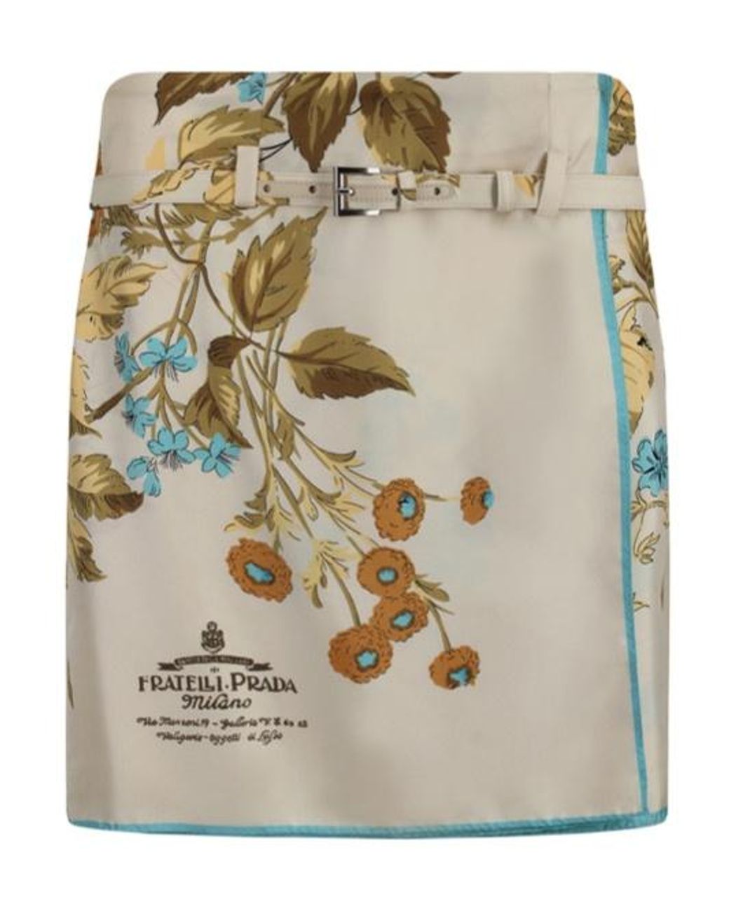 Prada Natural Pattern-Printed Mini Skirt