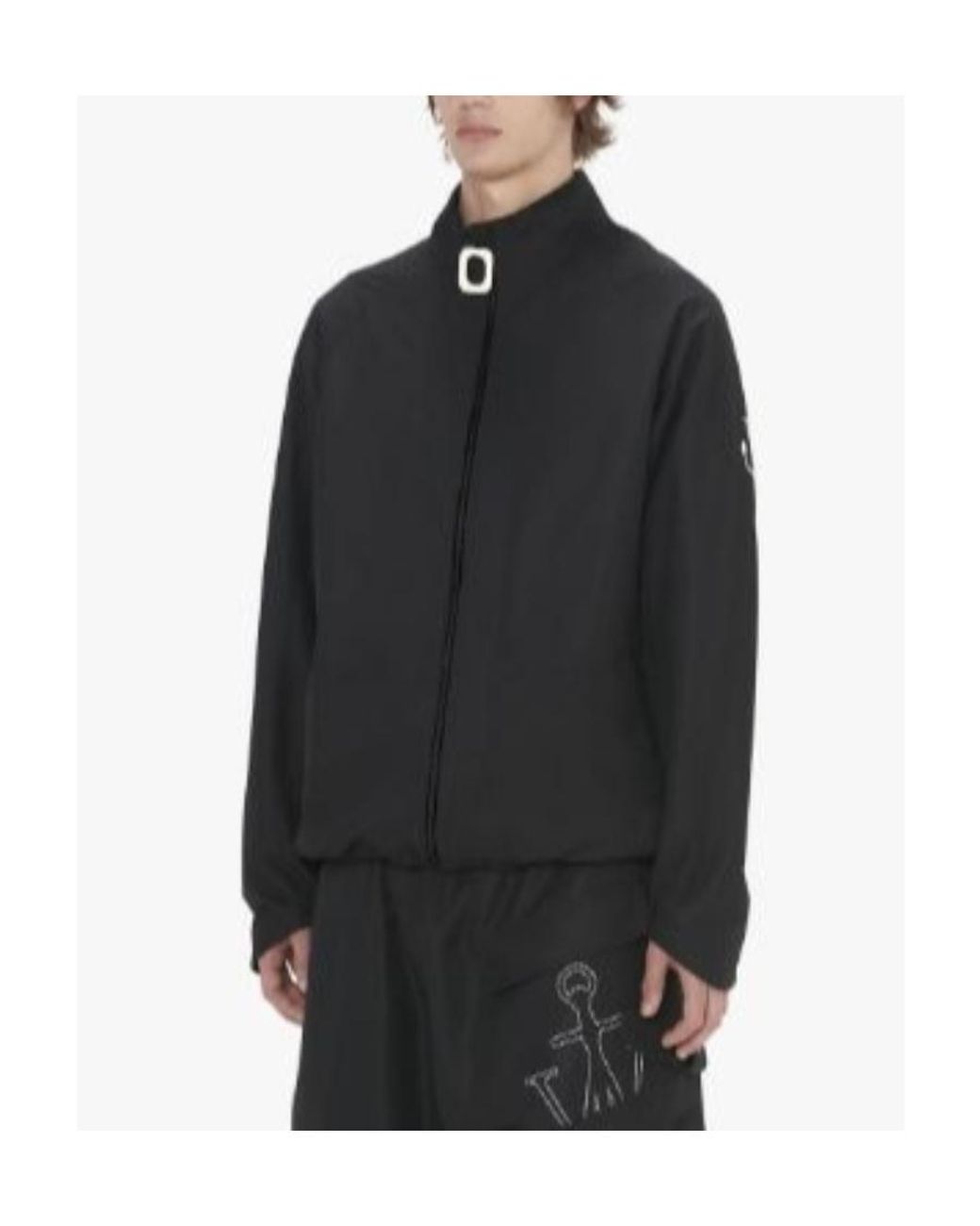 J.W. Anderson Black Jw Anderson Logo Printed Zipped Jacket for men