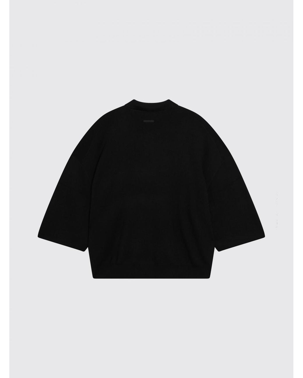 Fear Of God Black Essentials Signature 3/4 Sleeve 90S Knit Polo Shirt for men