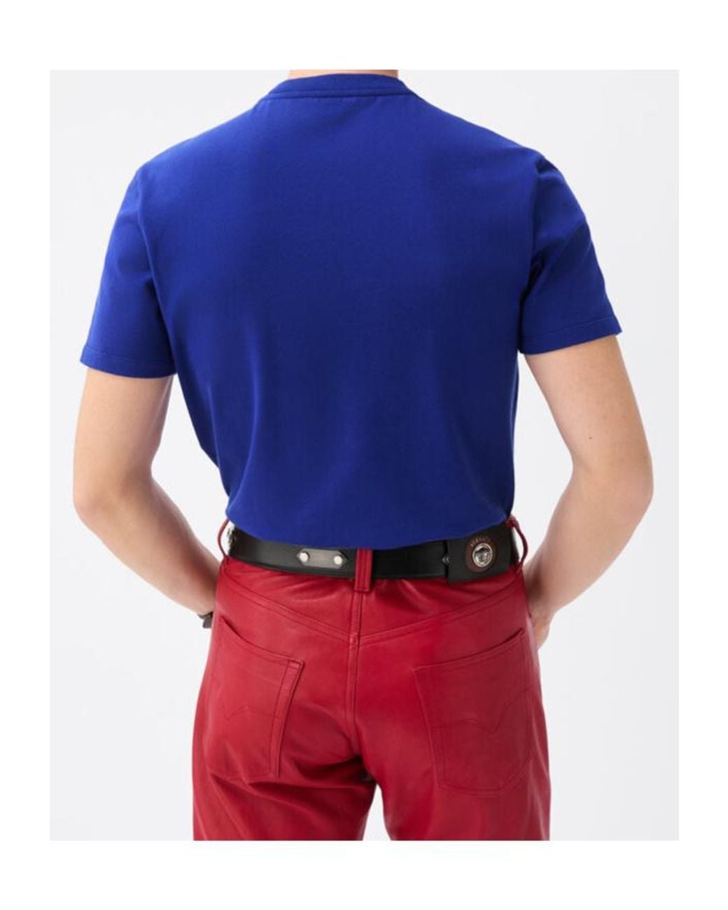 Versace Blue Logo Patch T-Shirt for men