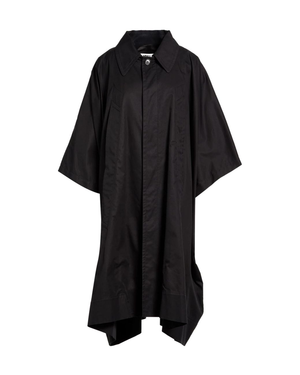 MM6 by Maison Margiela Black Solid-Colored Coat