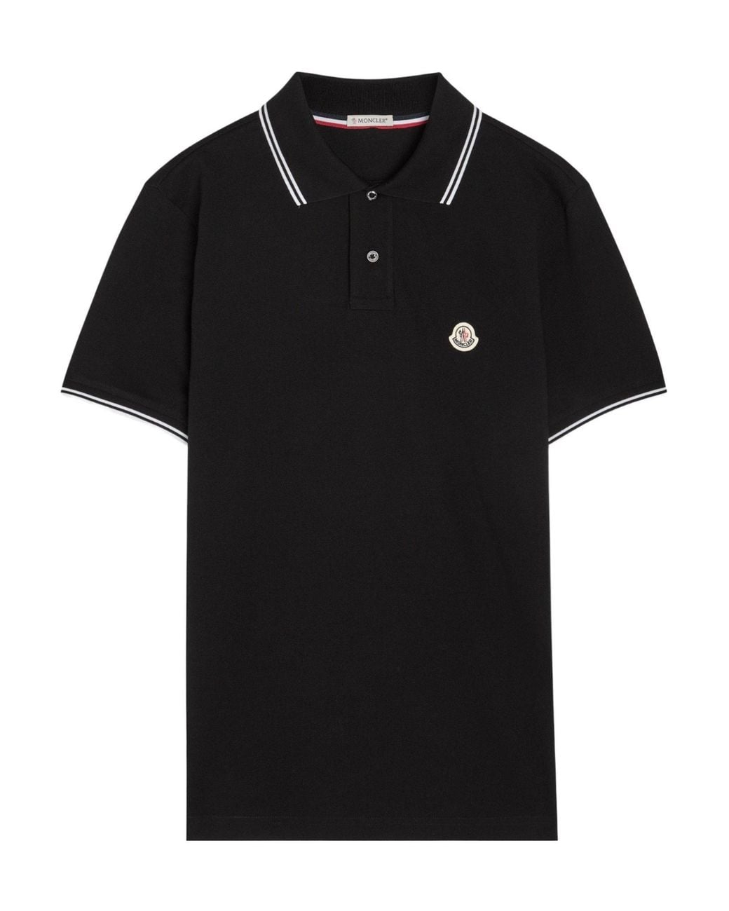 Moncler Black Short-Sleeved Polo Shirt for men