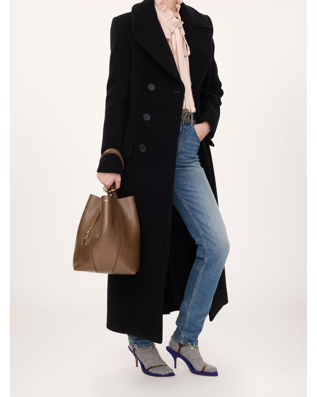 Chloé Brown Chloé Spin Charm Detailed Tote Bag