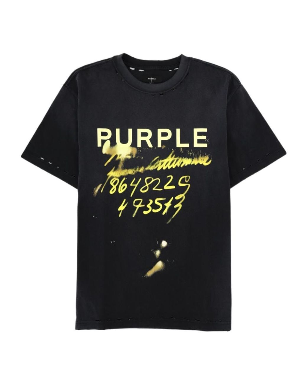 Purple Brand Black Paint Logo T-Shirt for men
