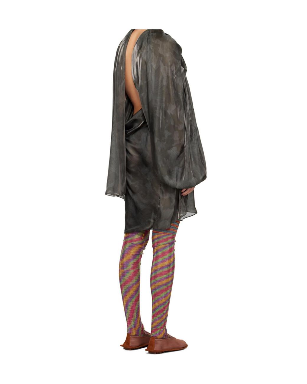 Kiko Kostadinov Gray Asymmetrical Dress