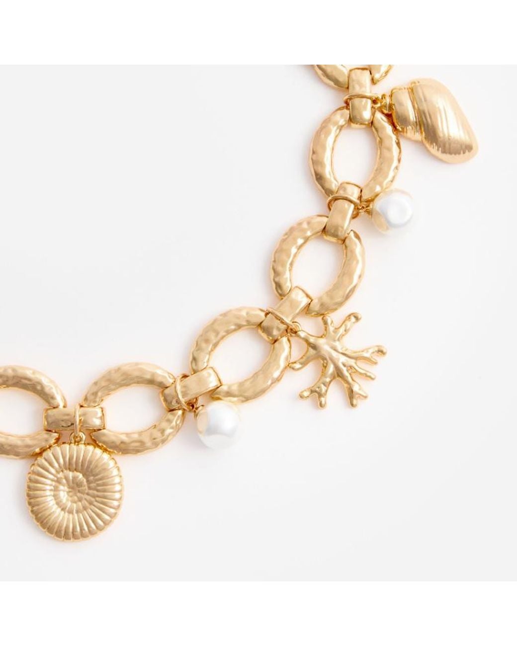 Self-Portrait Metallic Coral Charm Bracelet