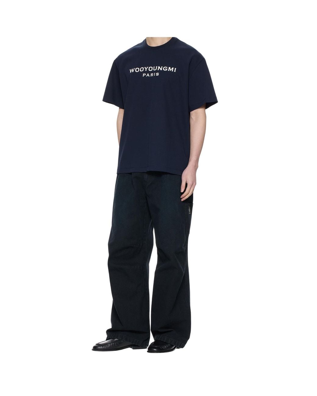 Wooyoungmi Blue Logo Oversized T-Shirt for men
