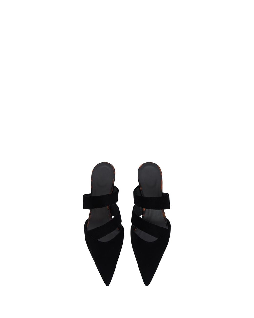 Balmain Black Velvet Heeled Mules