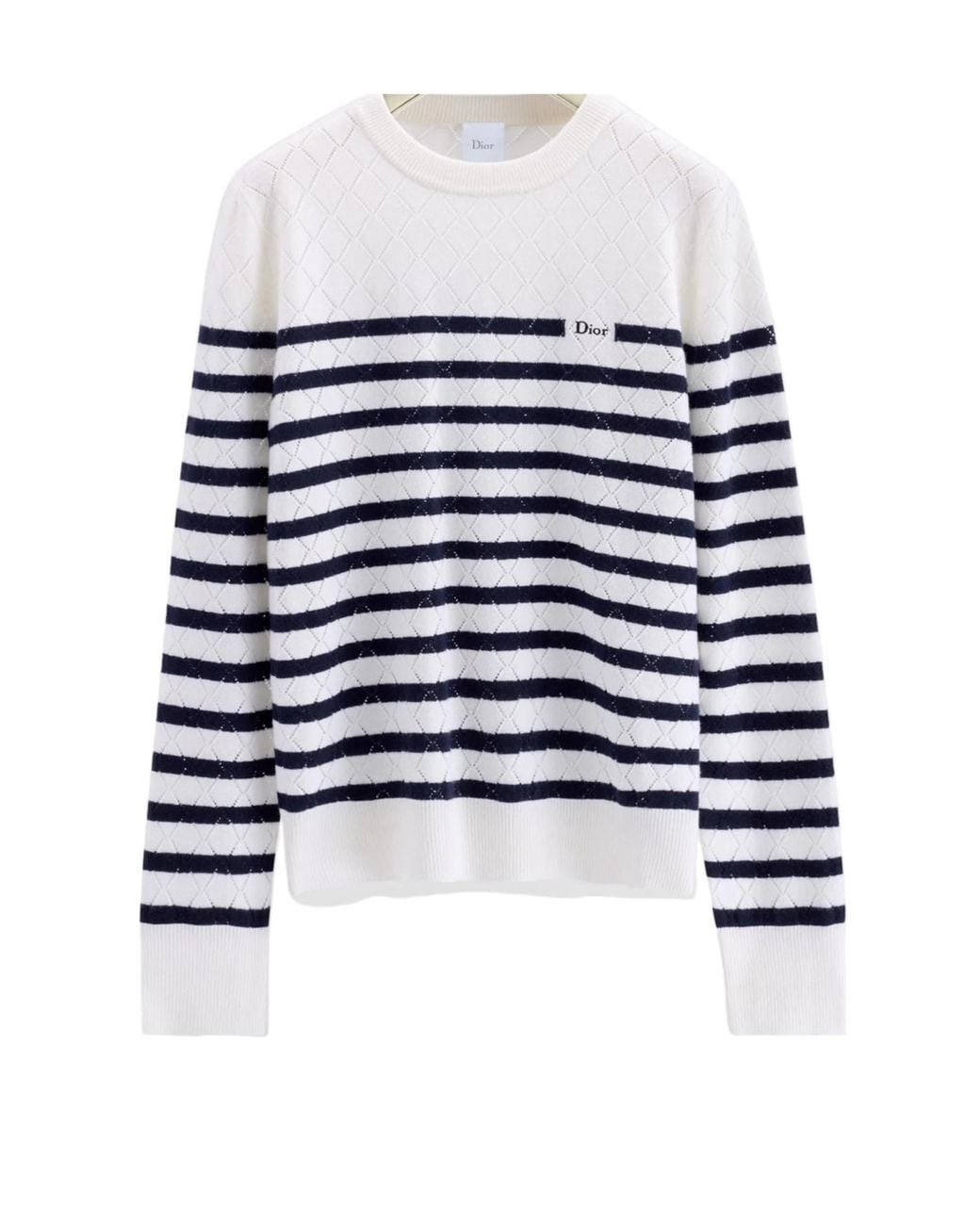 Dior White Long Sleeve Sweater