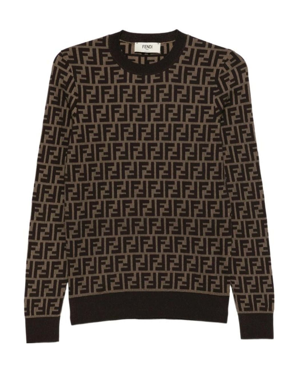 Fendi Black Logo Pattern Sweater