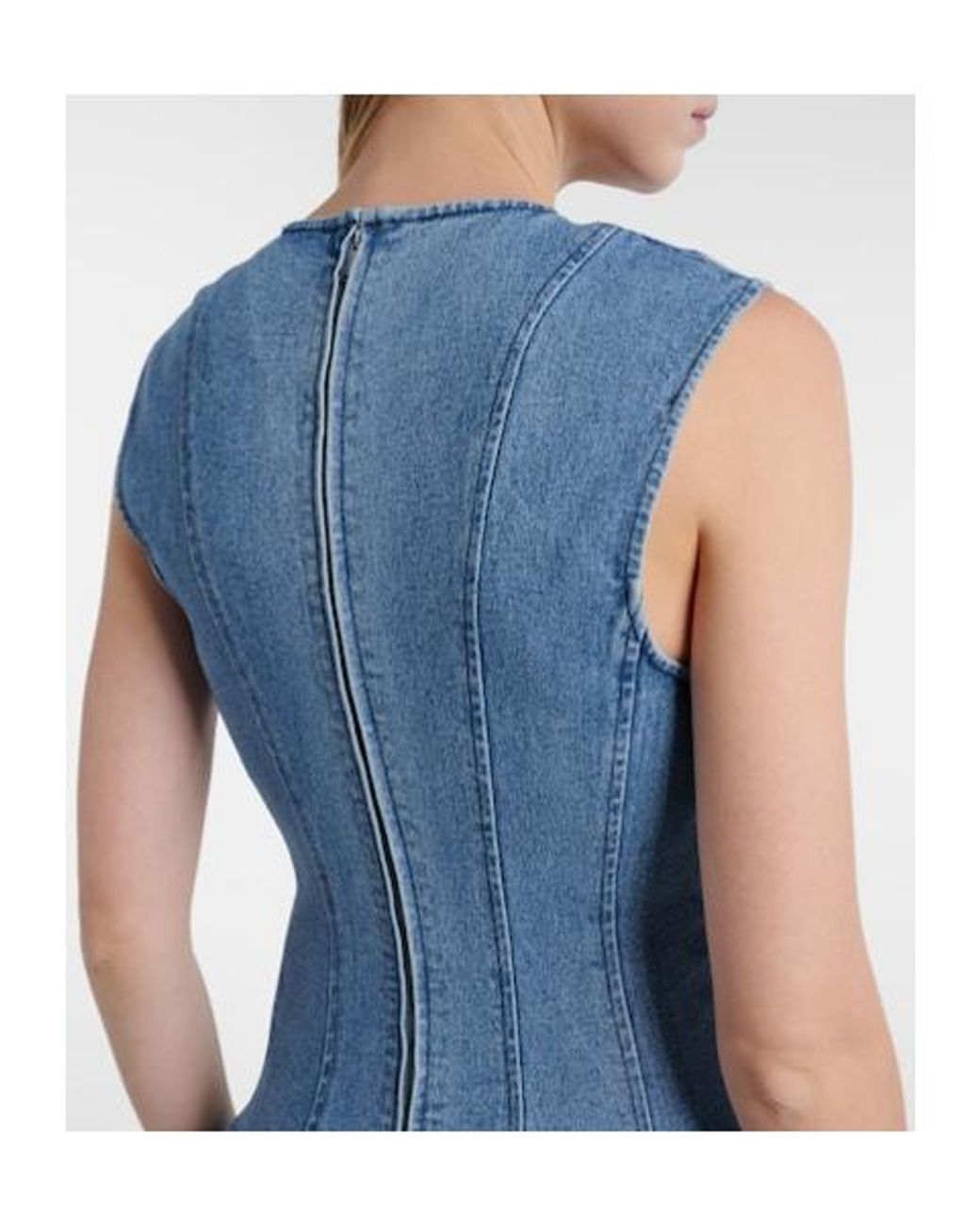 Jonathan Simkhai Blue Bowen Denim Maxi Dress