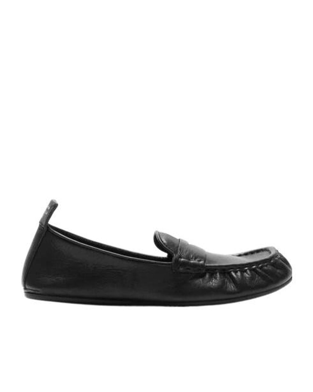 Acne Black Penny-Slot Leather Loafers