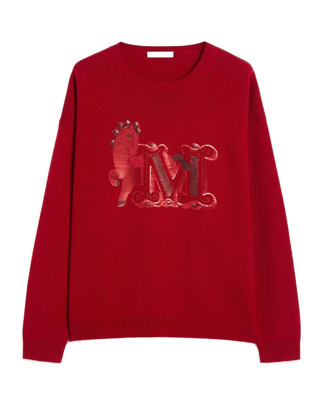Max Mara Red Mxmterra Oversized Jumper