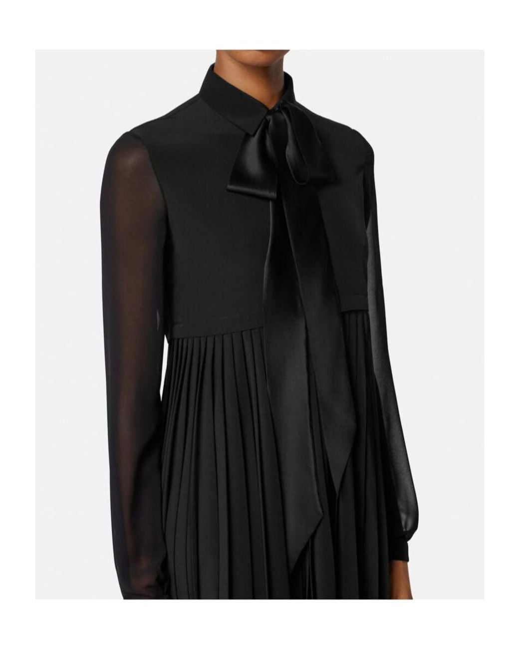 Versace Black Crêpe De Chine Lavallière Mini Dress