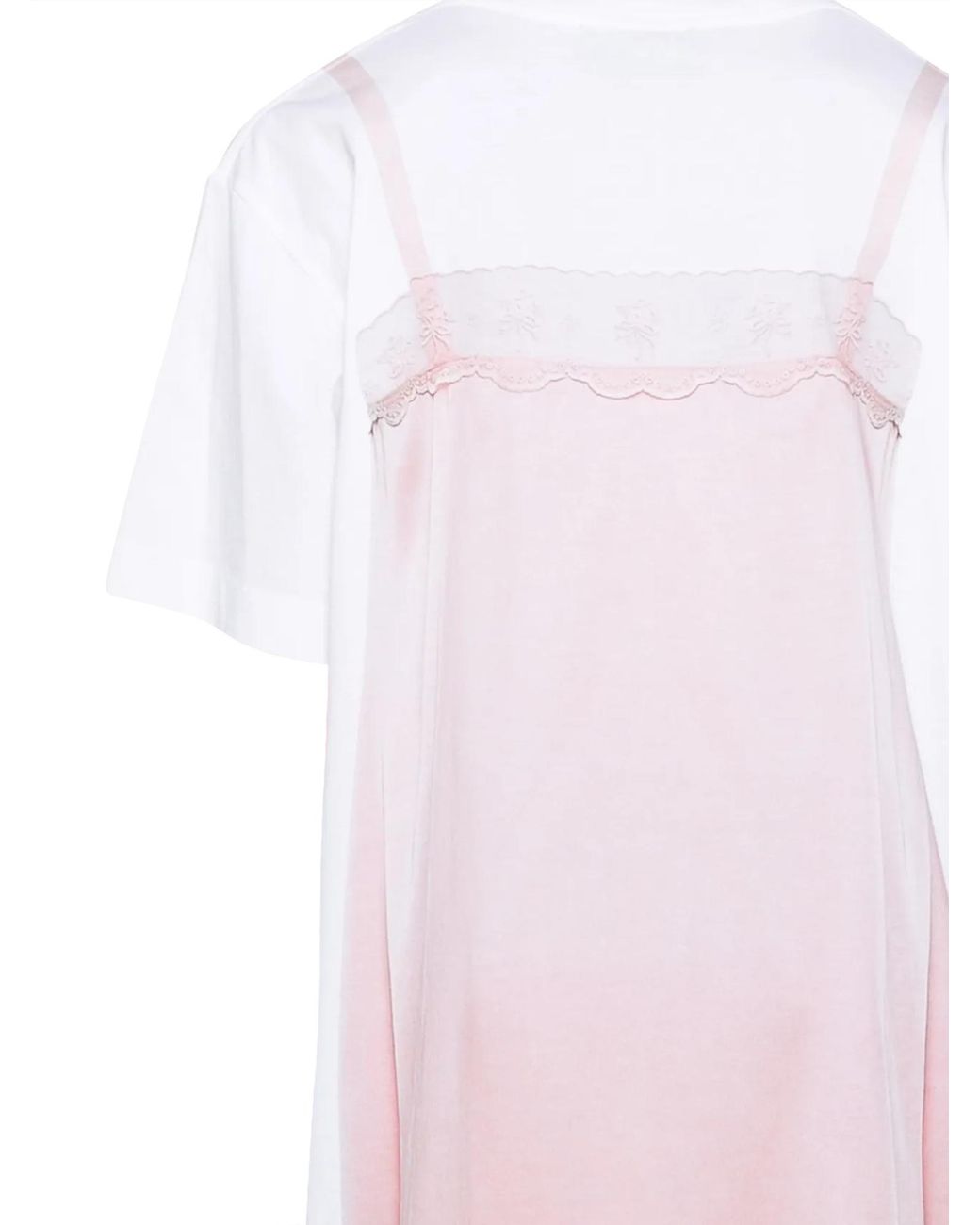 Simone Rocha Pink Trompe L'Oeil Print T-Shirt