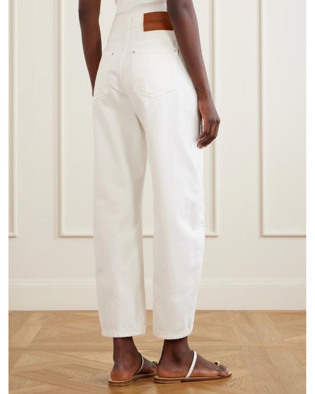 Farm Rio White Mid-Rise Jeans