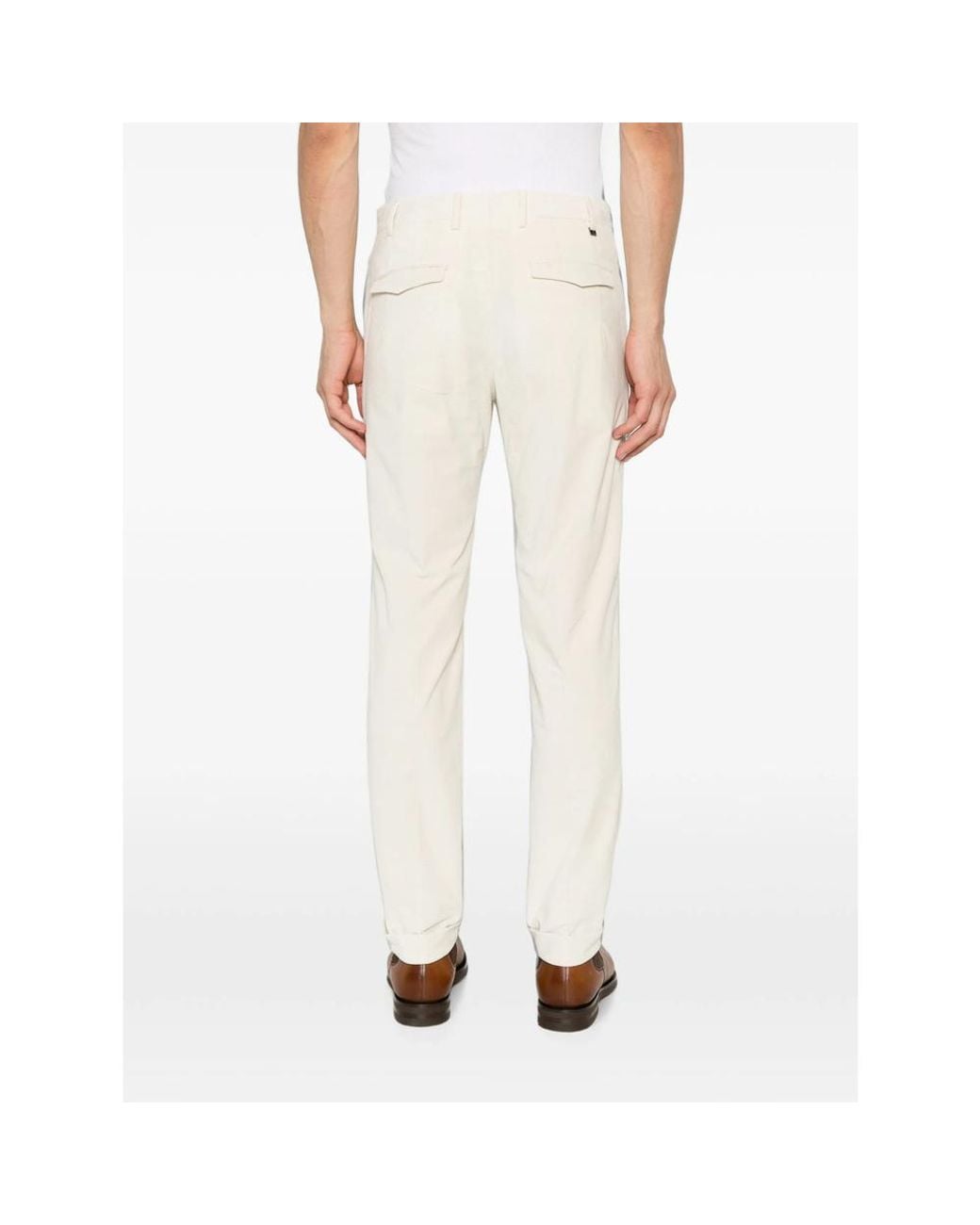 Pt Pantaloni Natural Casual Trousers With Belt Loops for men