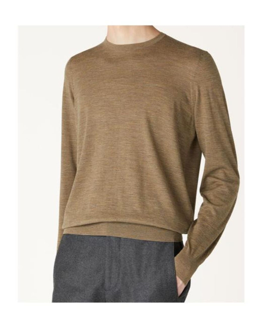 Loro Piana Brown Round-Neck Virgin-Wool Sweater for men