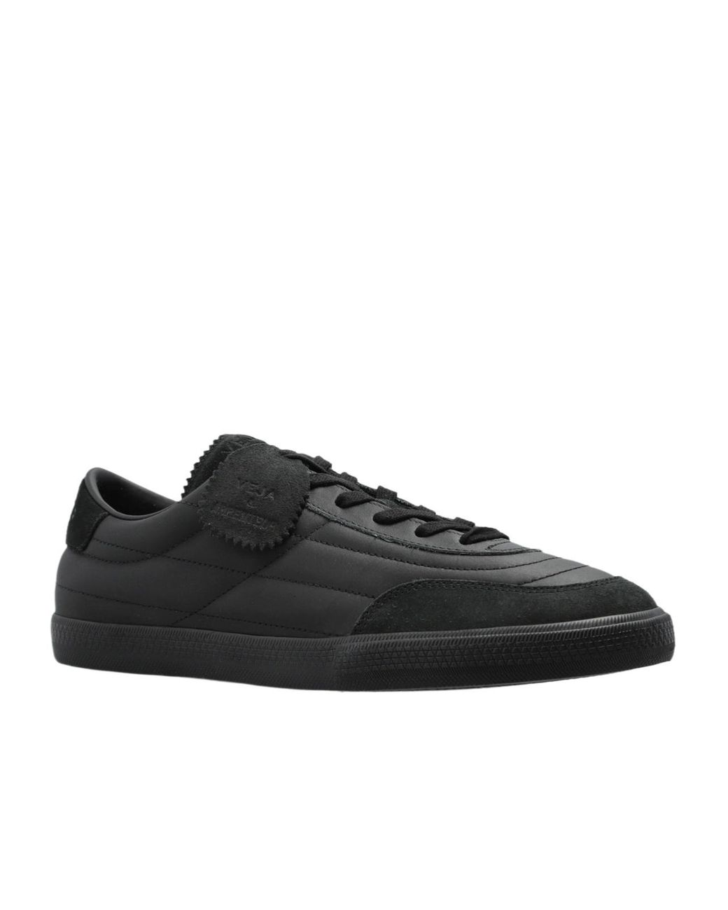 Veja Black Quilted Panelled Leather Sneakers for men