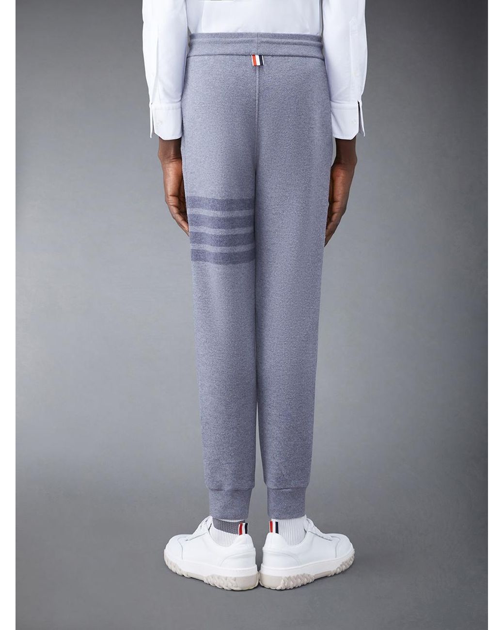 Thom Browne Black Four Bar Drawstring Joggers for men