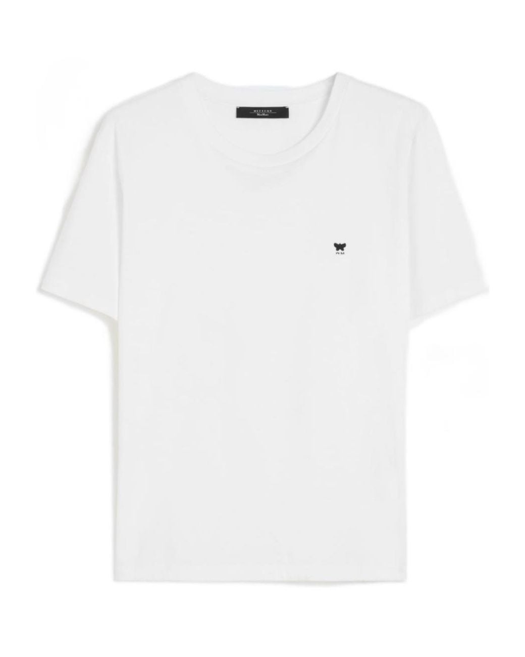 Weekend by Maxmara White Butterfly Logo Embroidered Crewneck T-Shirt