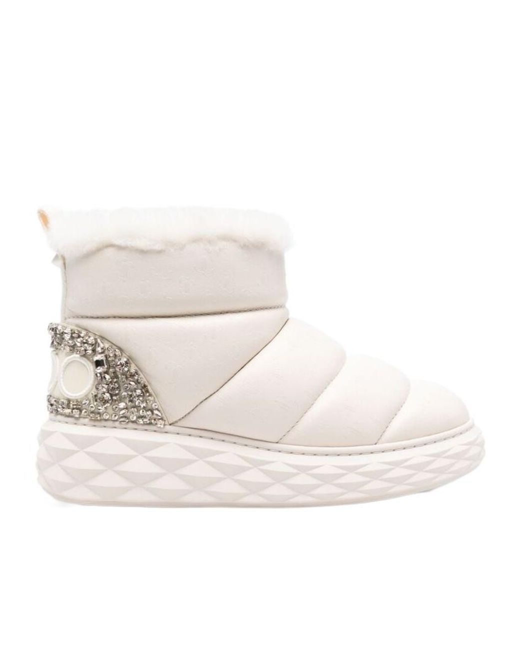 Jimmy Choo White Round-Toe Snow Boots