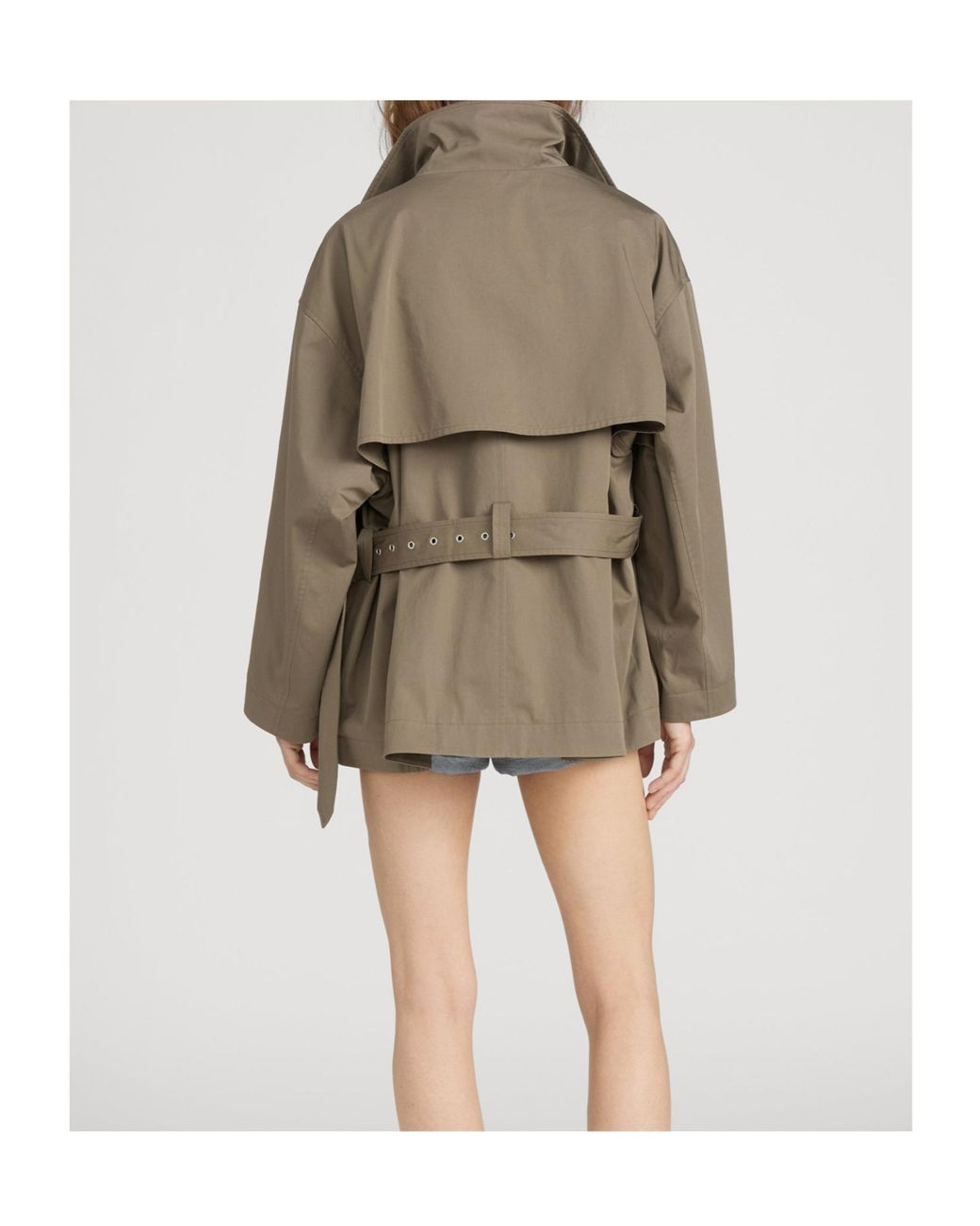 FRAME Natural Storm-Flap Belted Jacket