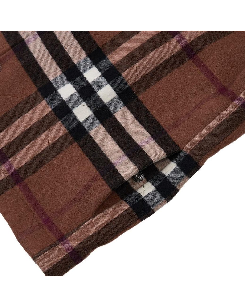 Burberry Brown Check-Pattern Wool Bomber Jacket for men