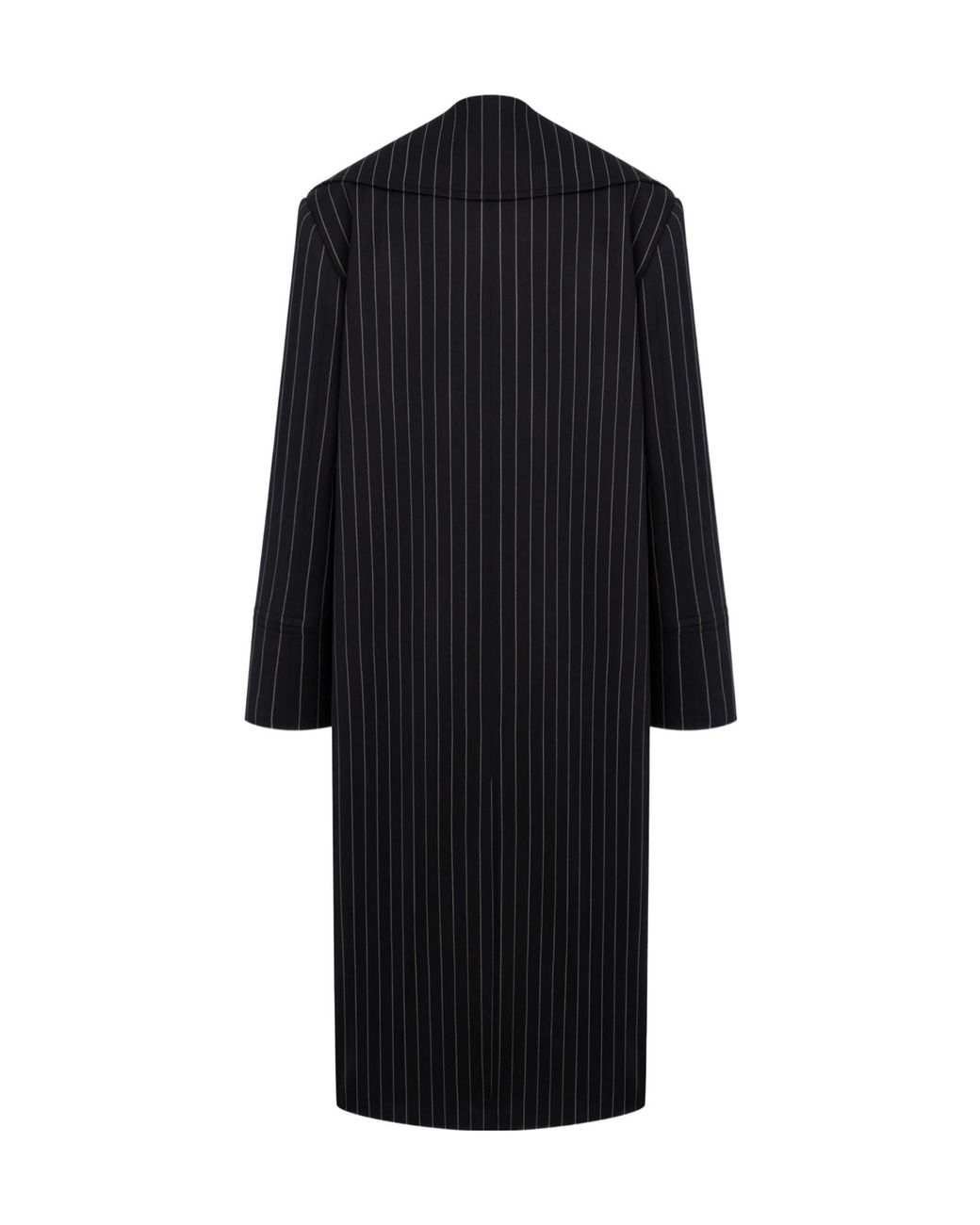 Dondup Black Pinstripe-Pattern Double-Breasted Coat